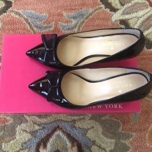Used Kate Spade  black patent shoes, size6.